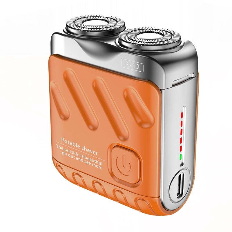 Rasoir électrique rotatif portatif à double anneau rechargeable de poche pour hommes