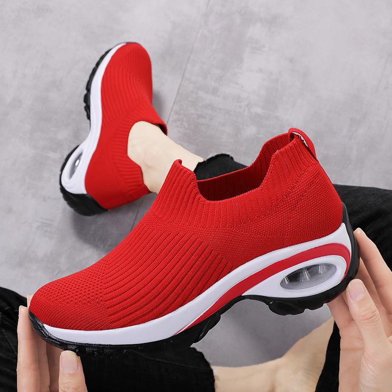 Breathable Fly Woven Comfortable Lazy Shoes with Low Heel