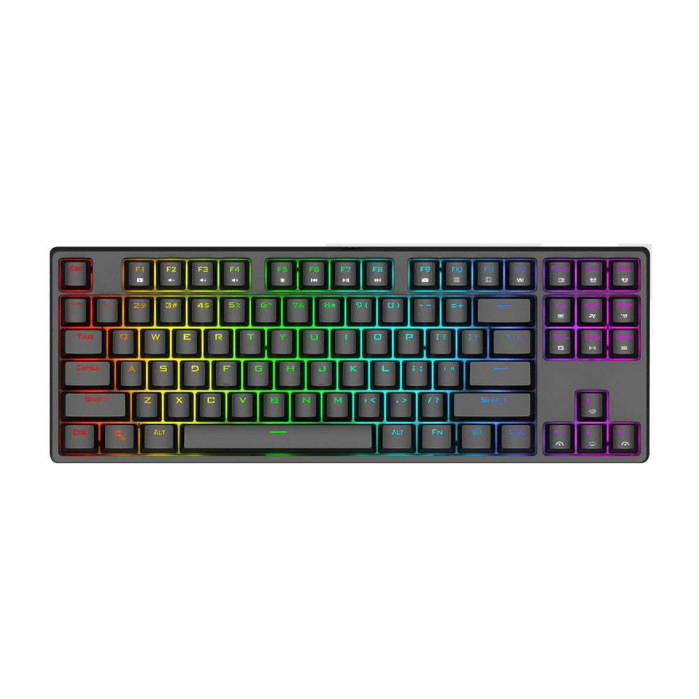 لوحة مفاتيح ميكانيكية 87 مفتاحًا من Chief Player Lang MK8 بإضاءة خلفية RGB سلكية بمنفذ USB-C وعمود أخضر