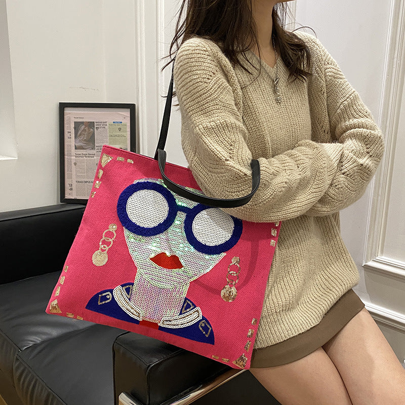 Trendy Sequined Cartoon Sunglasses