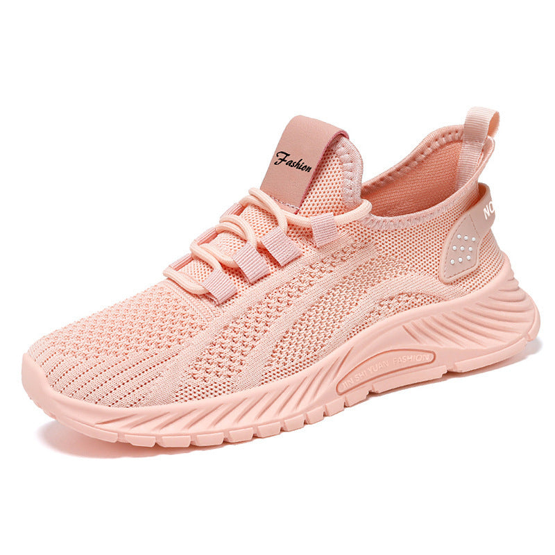 Women’s Lightweight Breathable Mesh Lace-Up Flat Sports Sneakers