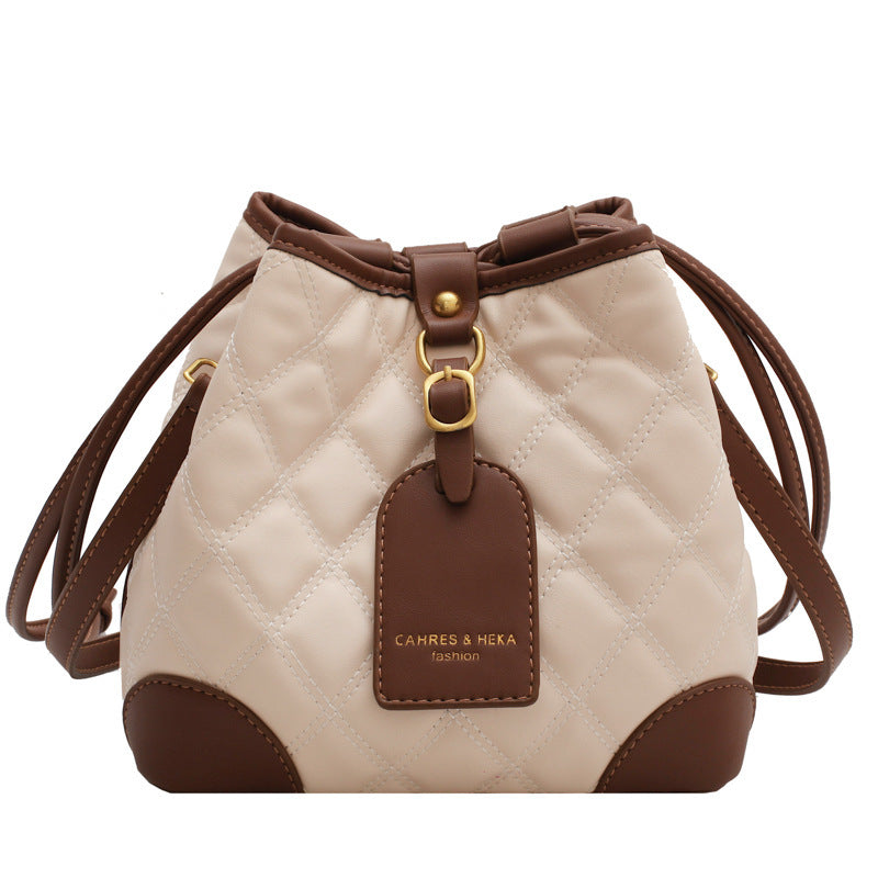 Fashion Rhombus Handbags One-shoulder Bucket Bag