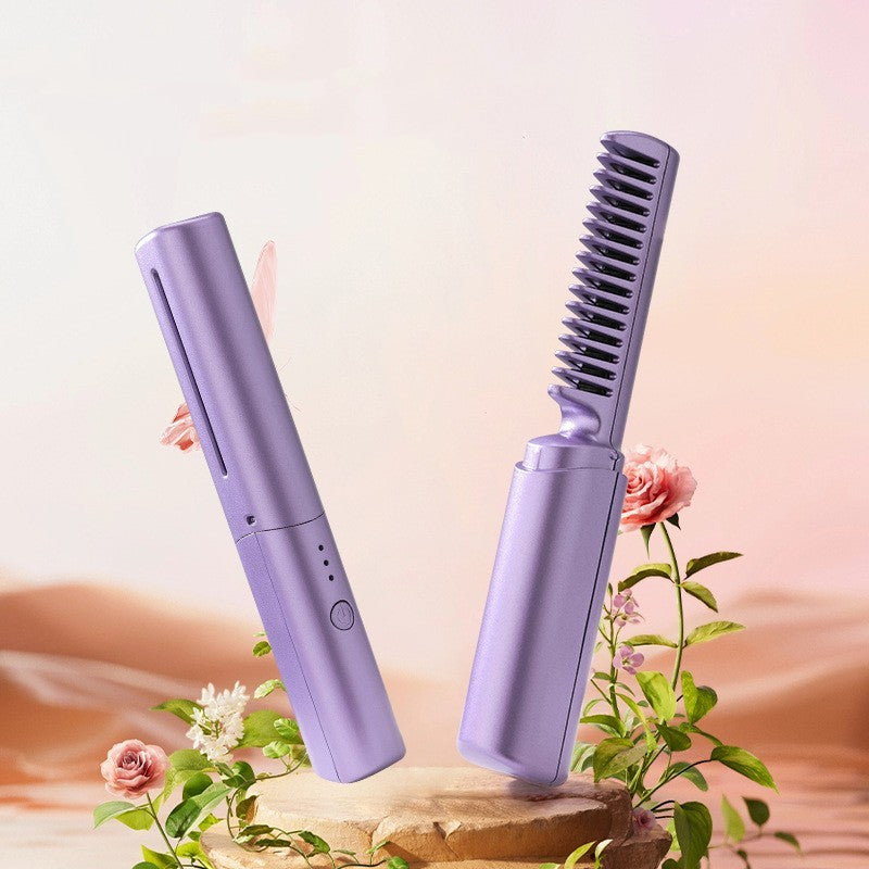 Brosse lissante et bouclante professionnelle sans fil à chauffage rapide et ions négatifs, outil de coiffure