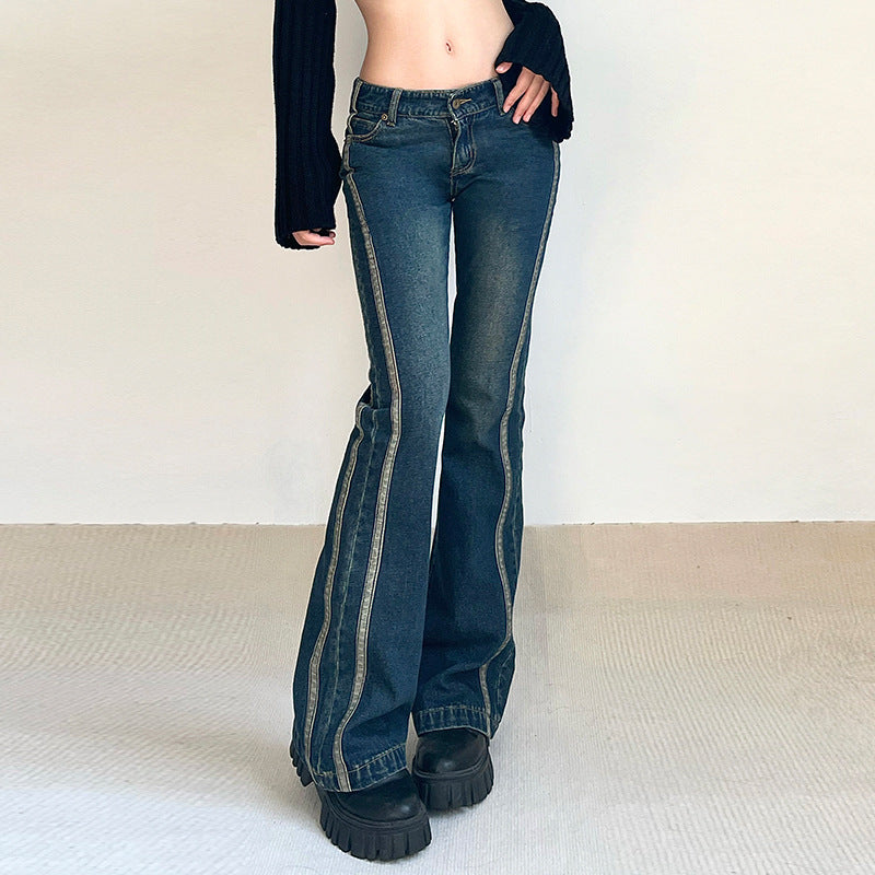 Salopette en jean bleue taille basse Spice Girls