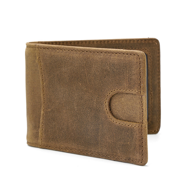Handmade Leather Wallet RFID Blocking 10x7.5cm