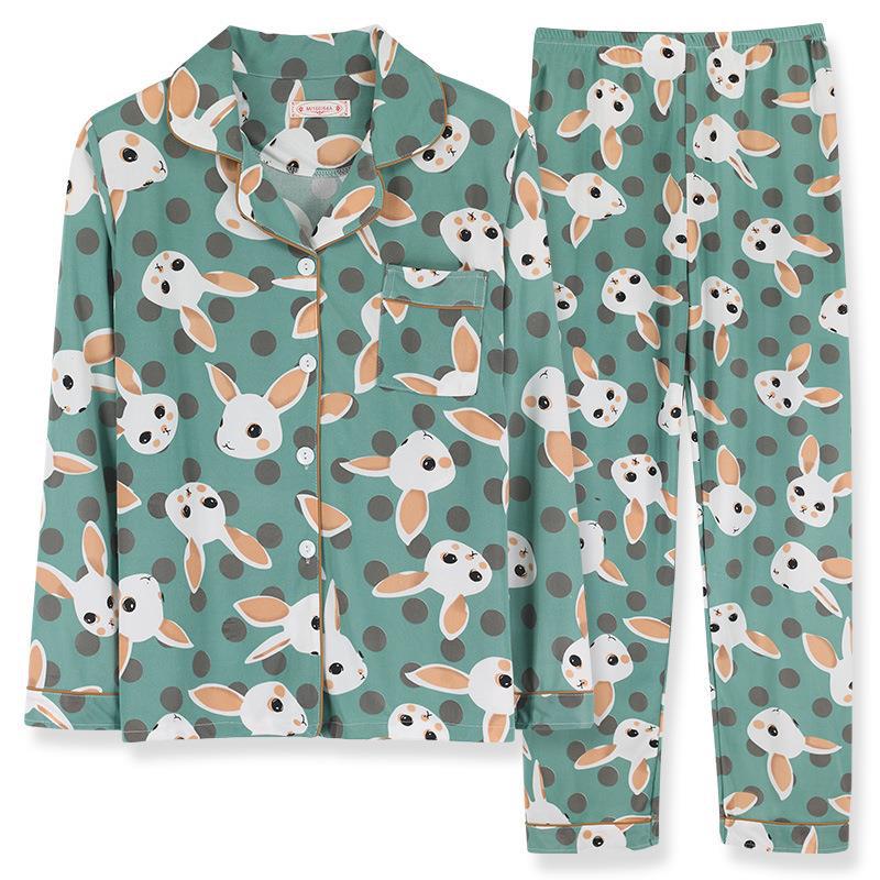Ensemble de pyjama pour femme grande taille avec cardigan à revers et manches longues