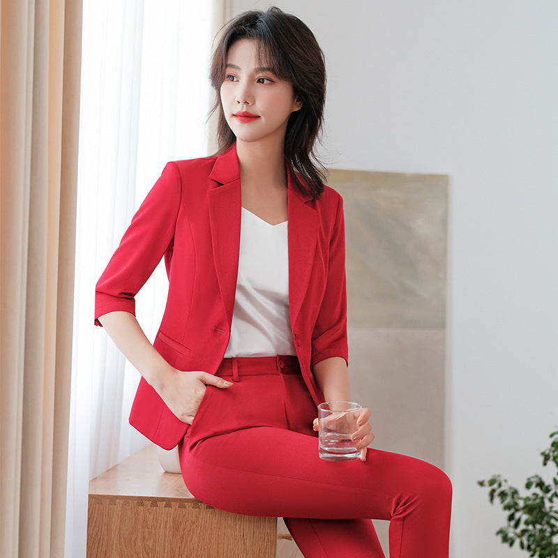 Veste de costume unie pour femme avec manches