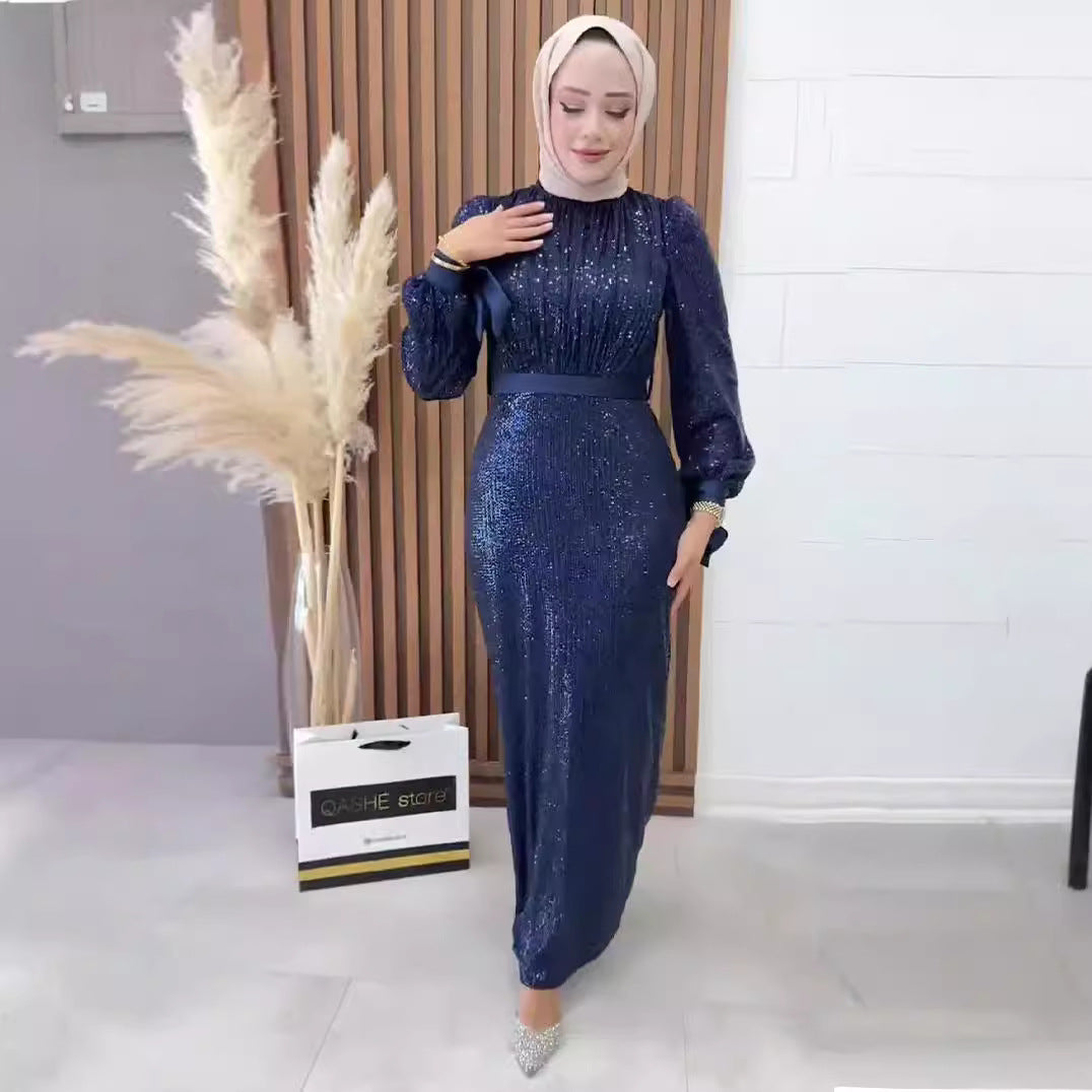 Autumn Solid Color Long Sleeve Loose for Muslim Women