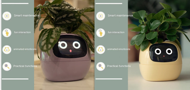 Smart Planter with 7 Sensors & AI Chips for Easy, Fun Plant Care – Over 49 Expressions
