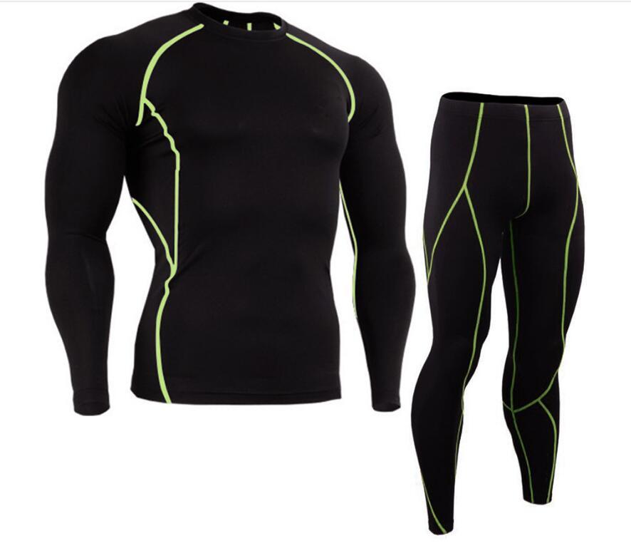 Long Sleeved Tight Fitting Men's Sports Quick Drying Fitness Suit Set