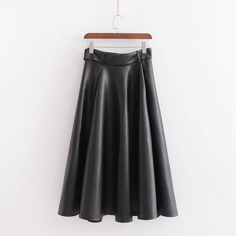 High Waist Long Skirt with Belted Temperament