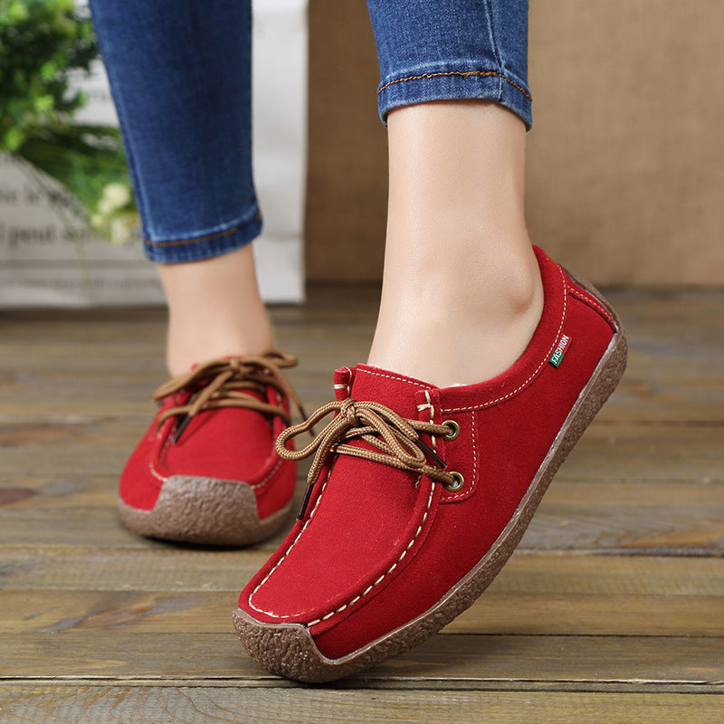 Chaussures plates décontractées pour femmes enceintes en cuir recyclé