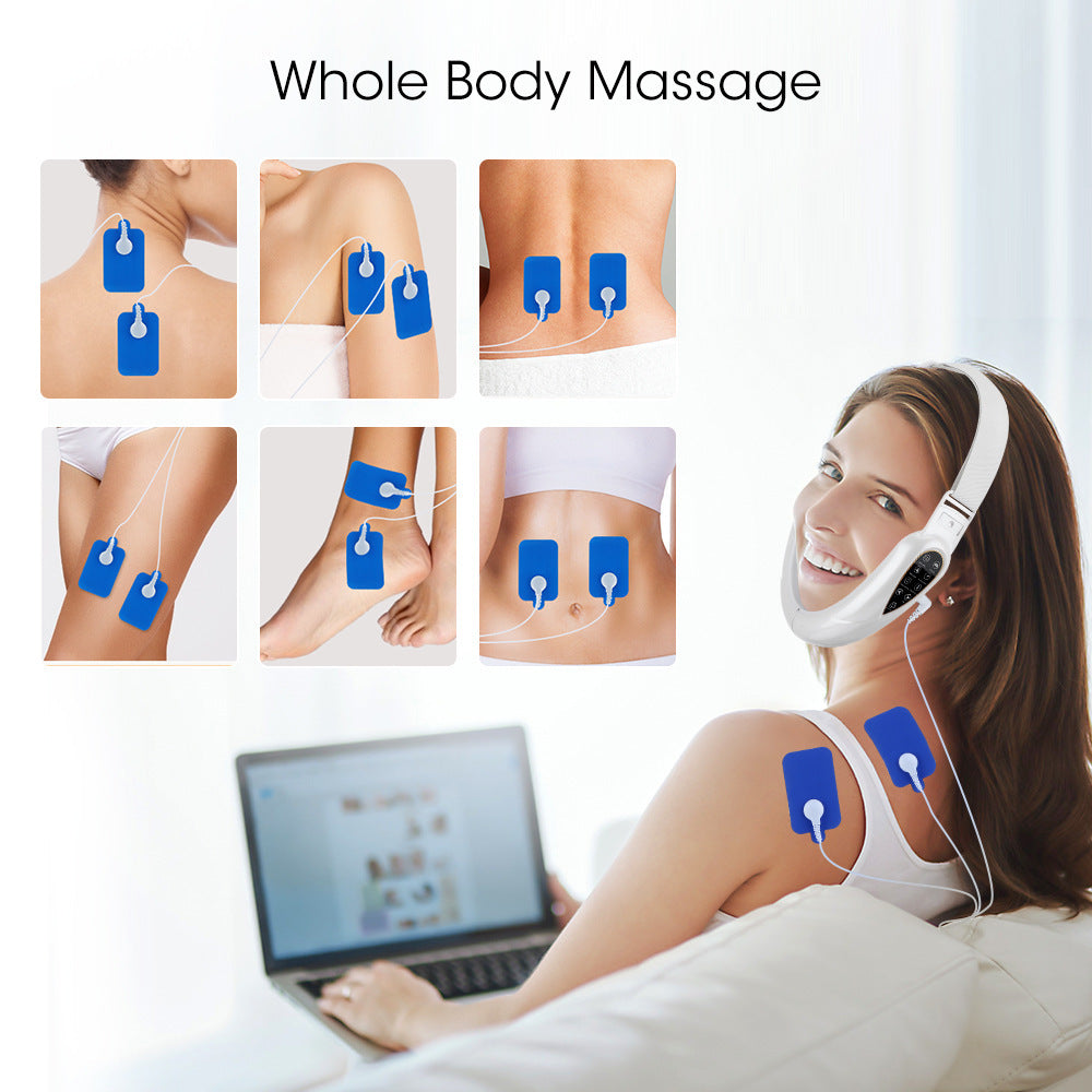 EMS Compact V-Face Lifting Massager with TENS Microcurrent and Remote Control