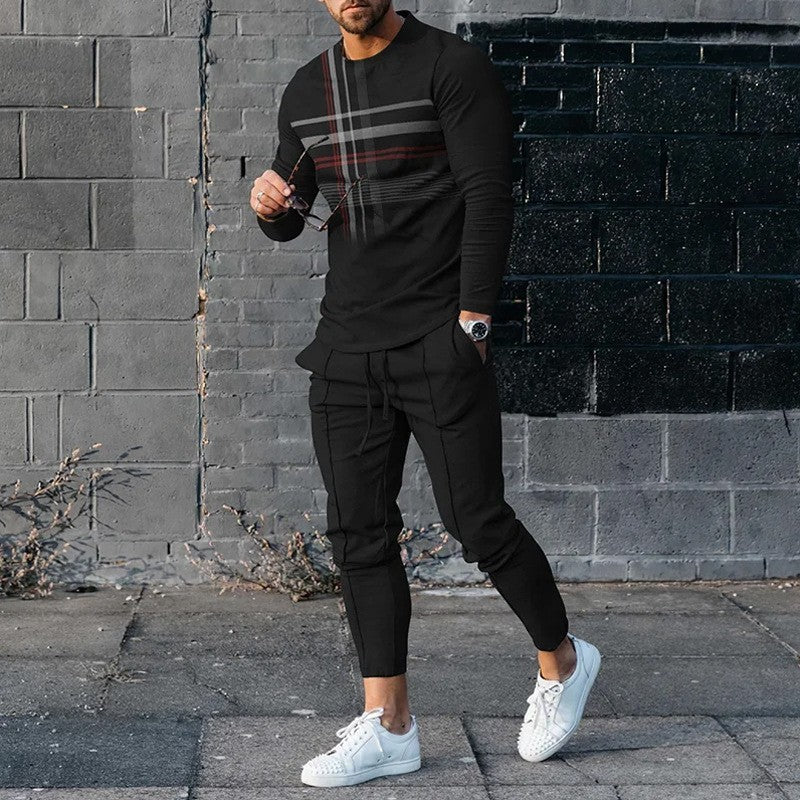 Ensemble de sport décontracté de printemps : T-shirt et pantalon imprimés en 3D