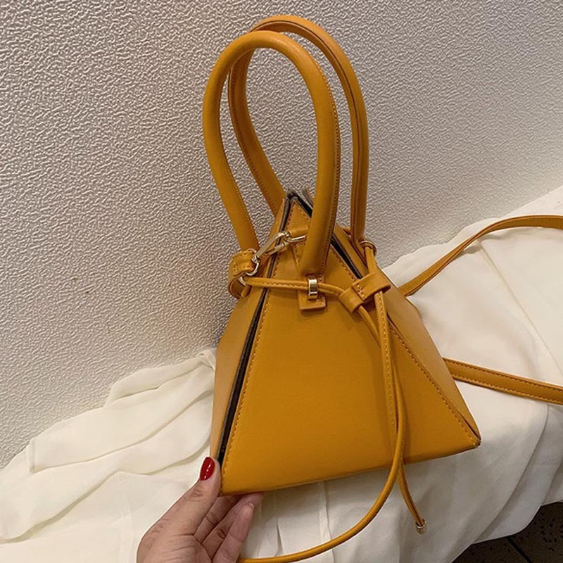 Fashion Mini Triangle Drawstring Shoulder Bag Diagonal Strap