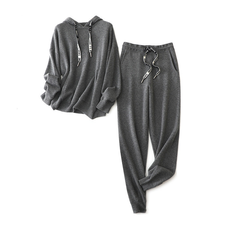 Ensemble sweat à capuche en cachemire de mouton tibétain automne hiver