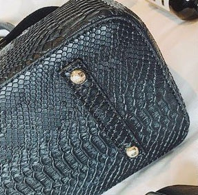 Snake Contrast Platinum Crossbody Bag Medium 31x24x15cm