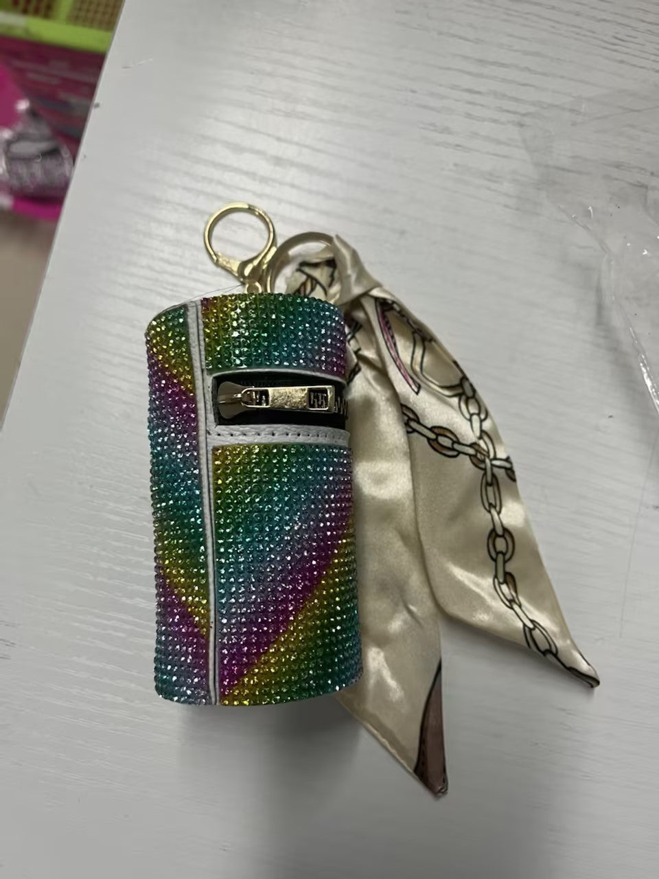 Silk Scarf Keychain Storage Mini