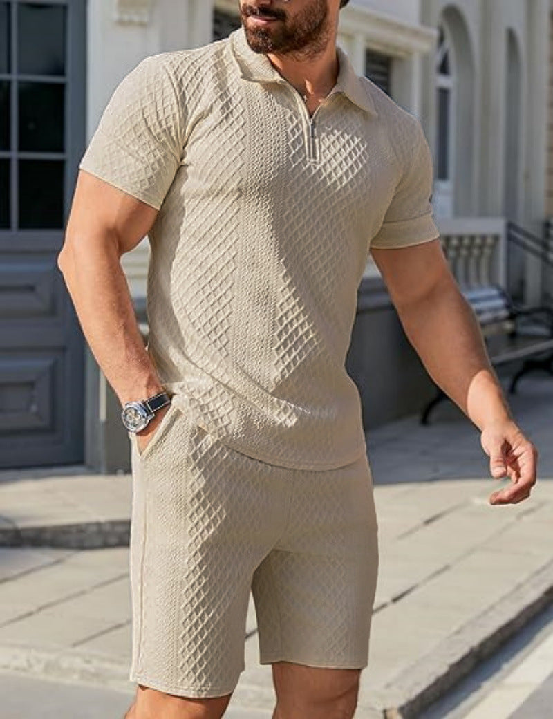 Ensemble décontracté deux pièces pour homme, short et polo