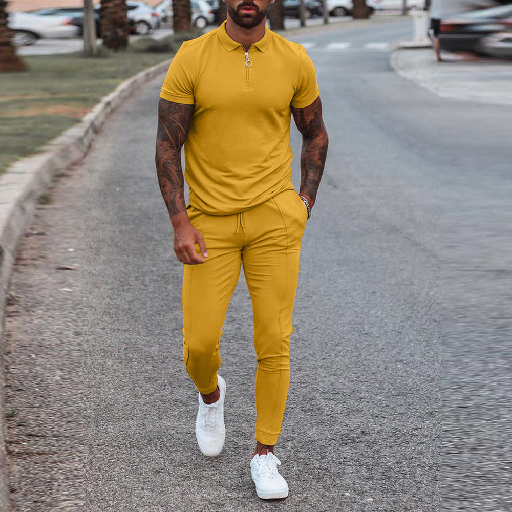 Youth Two-Piece Casual Sports Suit Summer Short Sleeve T-Shirt & Trousers
