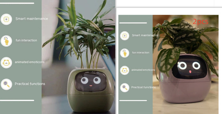 Smart Planter with 7 Sensors & AI Chips for Easy, Fun Plant Care – Over 49 Expressions