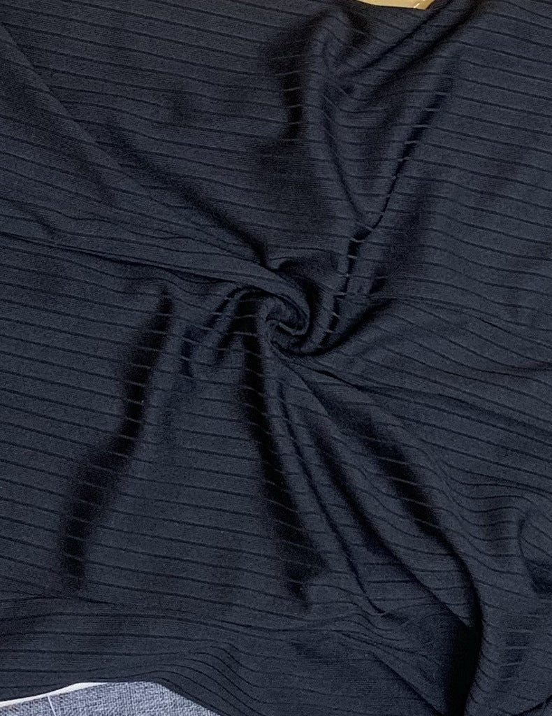 Lapel Long Sleeve Feather Mid-length Sunken Stripe Dress