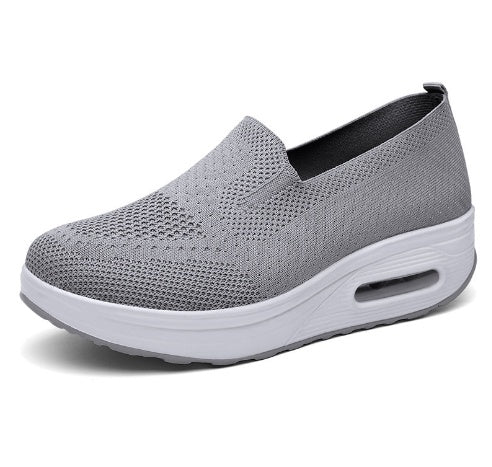 Chaussures de marche à coussin d'air en maille pour femme avec semelles épaisses