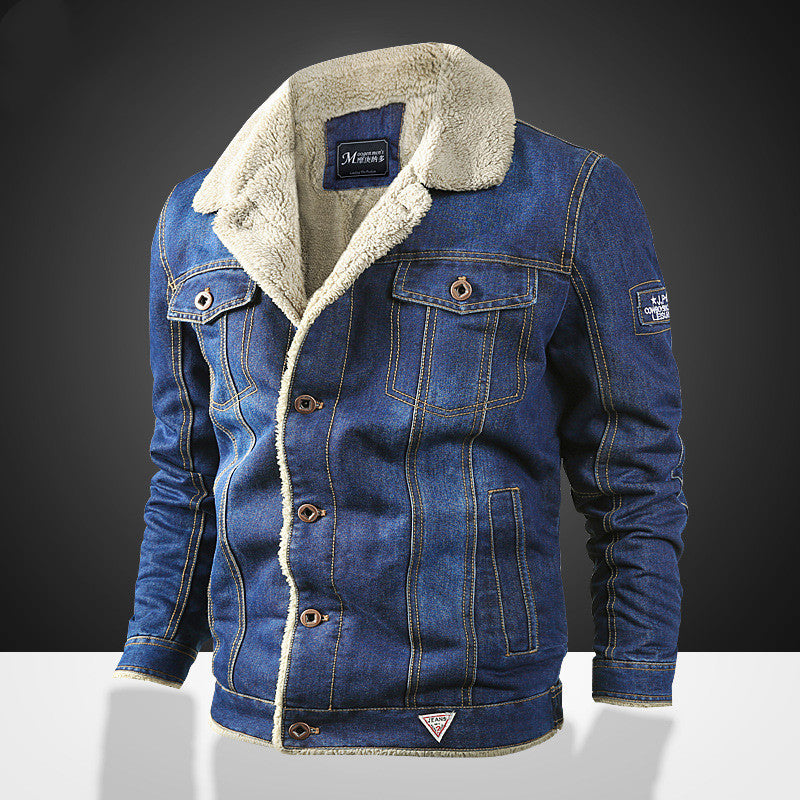 Veste en jean ample homme délavée bleu clair et foncé