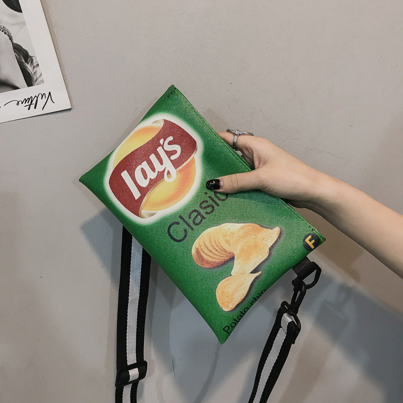Lay's Potato Chips Cute Canvas Small Messenger Bag with Shoulder Strap