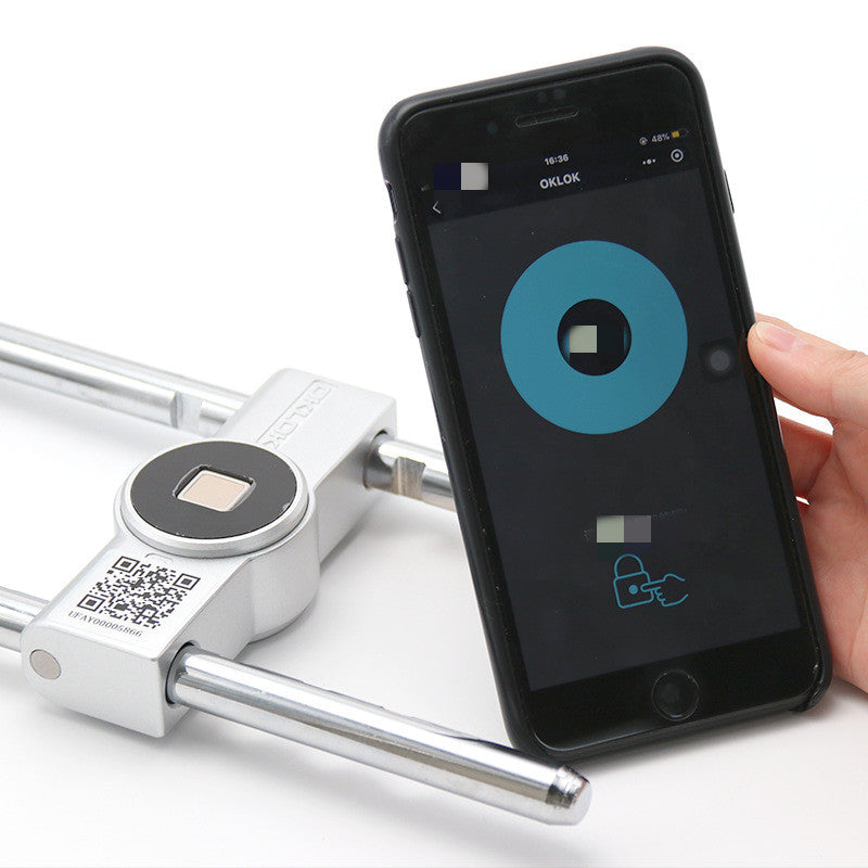 Smart Fingerprint U-Shaped Glass Door Lock Rechargeable