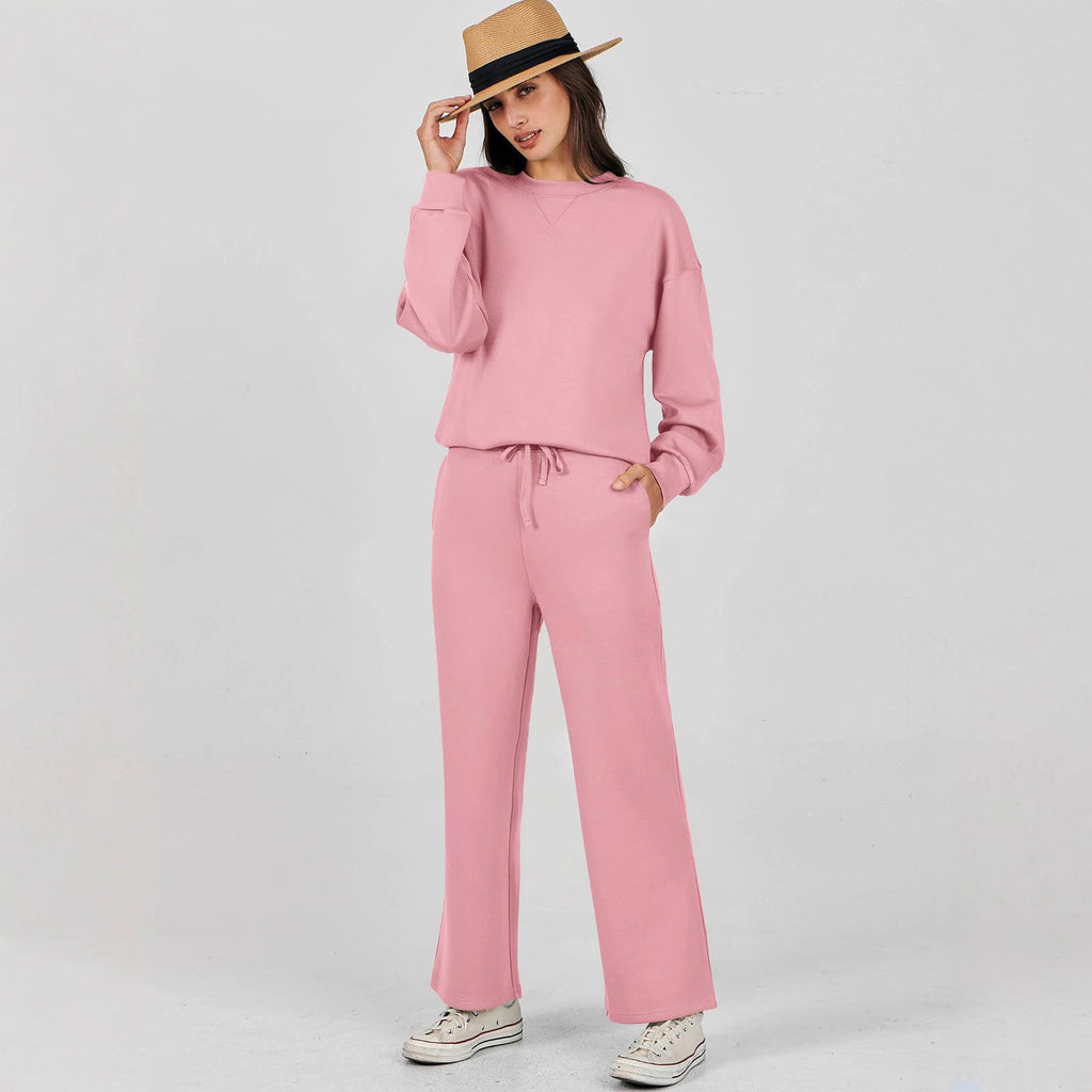 Ensemble de survêtement décontracté en polyester à manches longues pour femme