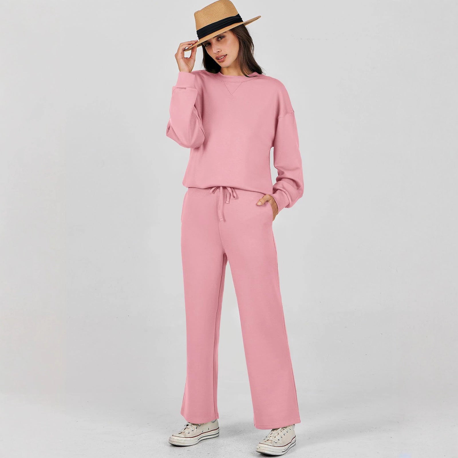 Ensemble de survêtement décontracté en polyester à manches longues pour femme