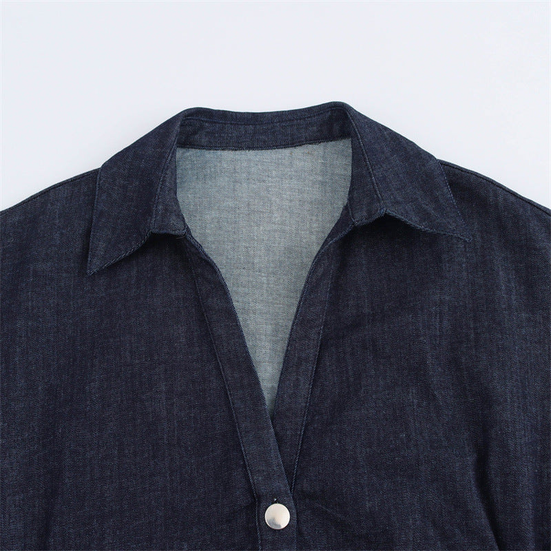 Summer European And American Style Midi Skirt Slim Fit Denim Midi Skirt Dress