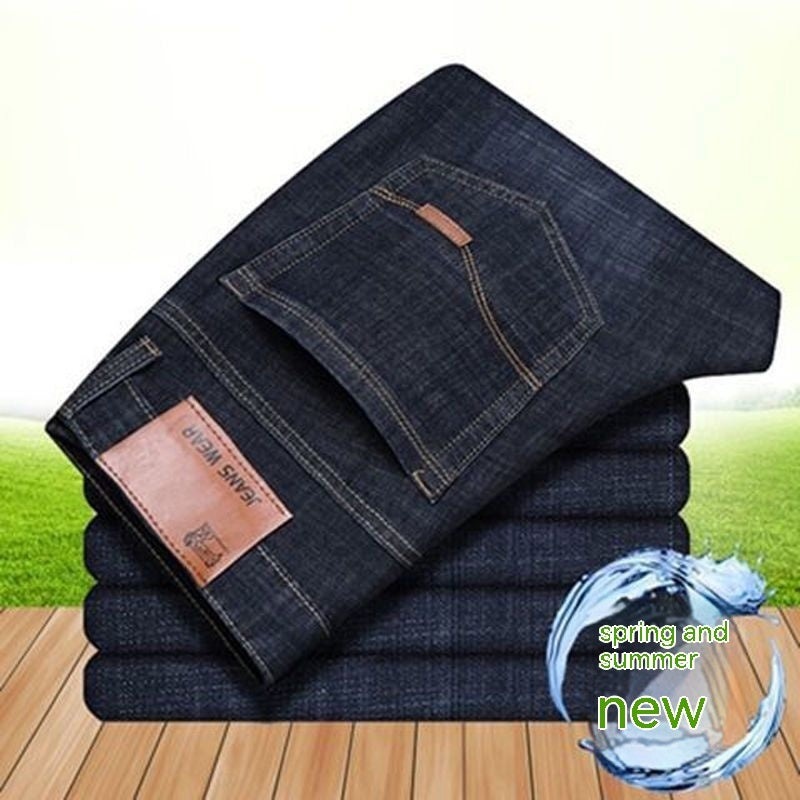 Elastic Straight Tube Loose Casual Men's Jeans