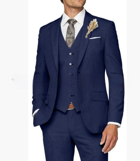 Ensemble de costume trois pièces décontracté ajusté pour homme