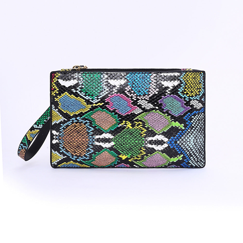 Animal Print Tassel Clutch Bag Medium PU Envelope Zipper