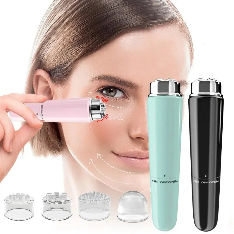 Appareil de massage facial électrique 4 en 1 à micro-vibrations pour un regard relaxant, décongestionnant et décongestionnant. Massage des yeux