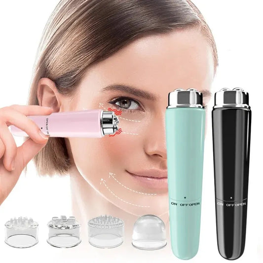 Appareil de massage facial électrique 4 en 1 à micro-vibrations pour un regard relaxant, décongestionnant et décongestionnant. Massage des yeux