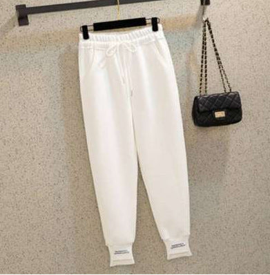 Pantalon ample taille haute en laine mélangée pour femme