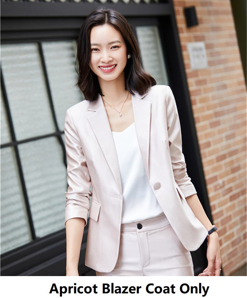 Professional Women's Fashion Suit Set with Long Sleeve Jacket and Pants