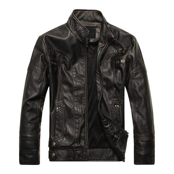 PU Leather Jacket With Soft Washed Finish