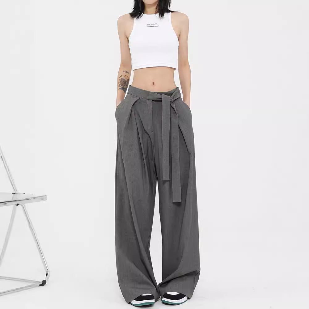 Pantalon Femme Décontracté Large Taille Moyenne