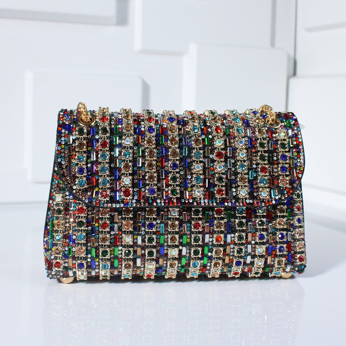 Fashion Diamond-Embedded Crossbody Dinner Bag with Hand Carrying