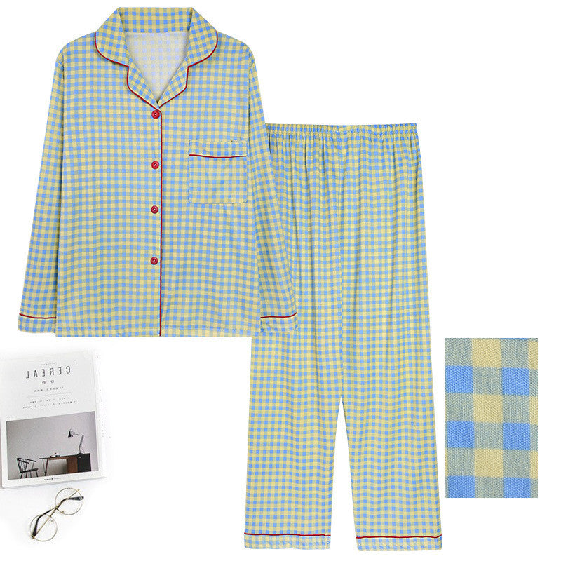 Pyjama femme, cardigan à manches longues et col à revers, ensemble deux pièces, grandes tailles