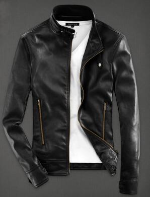 Men's PU Leather Jacket with Size S-3XL