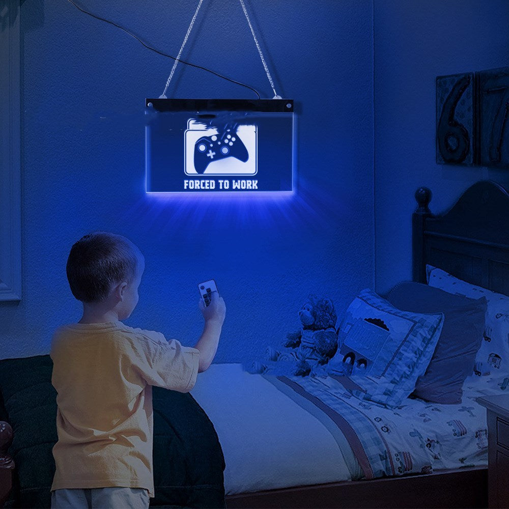Game Console Controller Logo LED Neon Children's Room Lighting