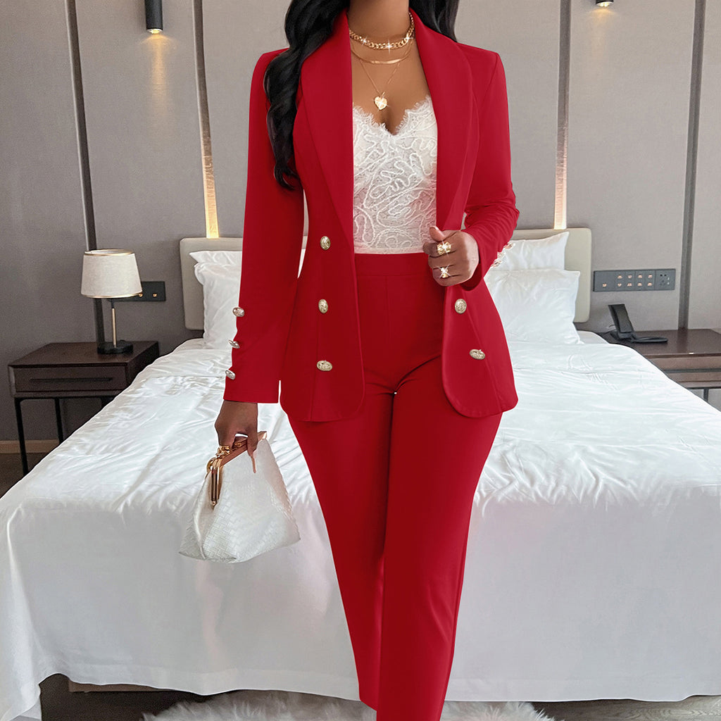 European and American Women's Small Suit with Dignified Design