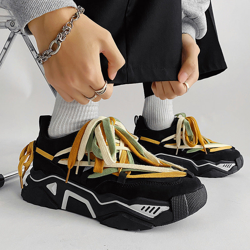 Irregular Shoelaces Men’s Leisure Sports Low Shoes