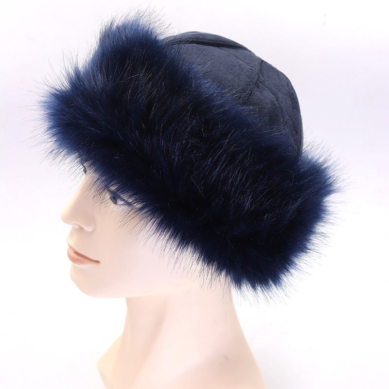 Yurt Style Plus Velvet Fox Fur Hat - One Size, Multiple Colors