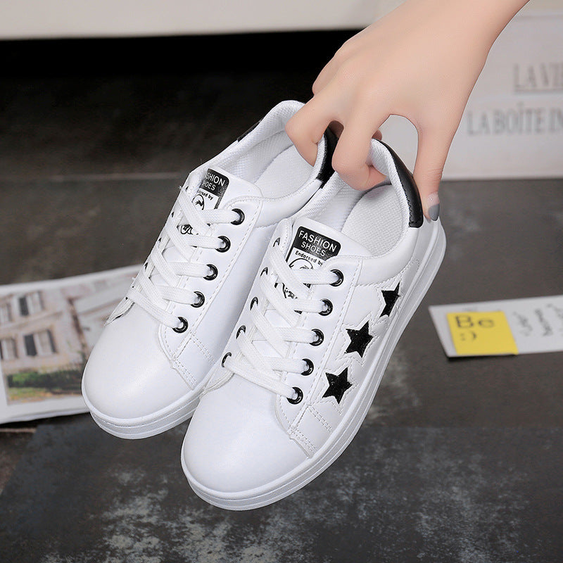 Five-pointed star lace color matching white shoes